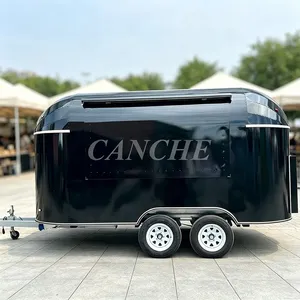 Camion de restauration mobile noir à prix de gros pour hamburgers, tacos et autres plats de rue - Product Image 1