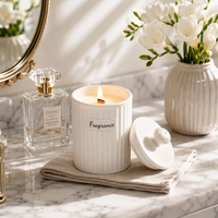 Coffret Cadeau Bougie Parfumée en Céramique LF avec Mèche en Bois – Parfum de Niche Idéal pour Mariages, Fête des Mères, Saint-Valentin, Noël