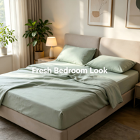 Parure de lit unie en polyester, douce et respirante, avec housse de couette, drap-housse, drap plat et taie d'oreiller pour la maison et l'hôtel