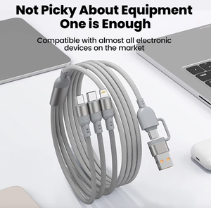 Cavo USB-C 3-in-1 da 100W per Ricarica Rapida PD, Confezione da 2 con Trasferimento Dati per Telefono, Tablet, <span class=keywords><strong>iPhone</strong></span> - Product Image 2