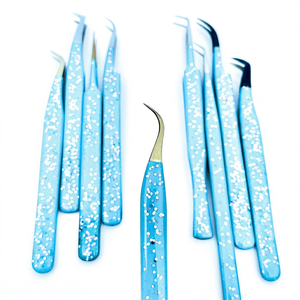 Pinzas para Pestañas con Punta Puntiaguda y Agarre de Fibra, Herramienta de Extensión de Pestañas de Acero Inoxidable para Salones de Belleza, Venta al por Mayor - Product Image 1