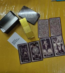 <span class=keywords><strong>Cartas</strong></span> de oráculo de Tarot de adivinación, cubiertas de afirmación positiva ecológicas, <span class=keywords><strong>cartas</strong></span> de Tarot de papel, cajas de Metal con guías a la venta - Product Image 6