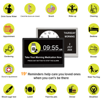 Horloge numérique de calendrier pour la démence, certifiée CE ROHS UKCA, de grande taille (7, 8, 10, 12, 13, 14, 15 pouces), multilingue, à atténuation automatique, avec 25 alarmes