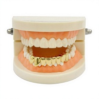Ensemble de grillz dentaires Hip Hop pour la mâchoire inférieure, couleur or et argent, grillz dentaires, capuchons dentaires, bijoux dentaires amovibles