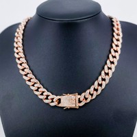 2024 or Hiphop cubain lien chaîne collier pour hommes femmes chaîne glacé Miami gourmette chaîne Bling Bling diamant Hip Hop colliers