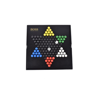 Classico gioco da tavolo di strategia nero in legno Ludo cinese <span class=keywords><strong>dama</strong></span> con 60 pz biglie - Product Image 3