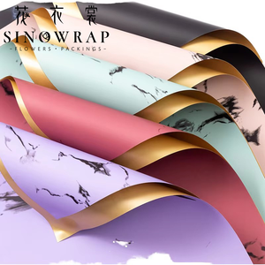 Papier d'emballage pour fleurs SINOWRAP, motif pied-de-poule de luxe, imperméable, recyclable, en plastique, pour emballages de bouquets de fleuristes - Product Image 1