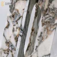 Grupo Yushi, sofá de mármol minimalista, mesa auxiliar con borde, círculo móvil, tormenta oceánica, mesa de esquina de mármol para carcasa pequeña
