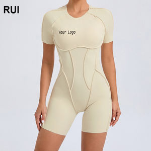 RUIQUWIN Back Open <b>Short</b> Sleeve <b>Jumpsuits</b> Gym Push up Workout Clothes Fitness <b>Short</b> <b>Jumpsuits</b> <b>for</b> <b>Women</b> - Product Image 1