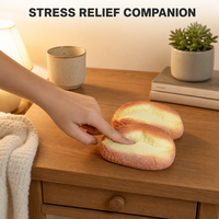 Jouet Squishy en forme de pain fourré à la crème, à remontée lente, à ouverture facile, avec motif croûte dorée, anti-stress, cadeau de bureau pour enfants