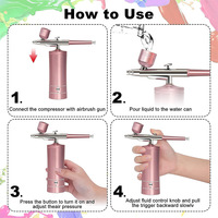 Nouvelle brosse à Air 3 en 1 maquillage aérographe Machine pistolet aérographe Facial aérographe ensemble ongles aérographe pour maquillage Nail Art peinture
