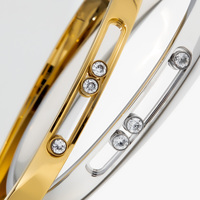 Bracelet YF3781 avec perles en zircon cubique coulissantes, plaqué or 18K PVD, acier inoxydable, résistant à la corrosion, imperméable, bijoux minimalistes