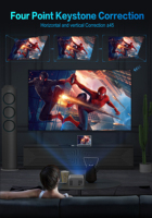 Projecteur pour usage domestique Support haute définition pour l'imagerie 4K Projection sans fil pour téléphones mobiles Projection 1080P pour les murs