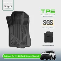 Tapis de sol intérieur de luxe pour Ford Bronco 4 portes (2021-2024), semi-fermés, en TPE entièrement écologique, motif uni, transfrontalier
