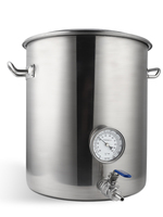 Chaudière à brassage 10/20/30/40/50/60/120L, pot à brassage en acier inoxydable avec thermomètre intégré, kit de robinet à bille sans soudure, brassage à domicile