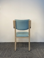 Chaise de salle à manger légère en bois massif avec accoudoirs, chaise rembourrée en tissu vert sarcelle pour hôtel, restaurant chinois, salle à manger occidentale et salon d'affaires