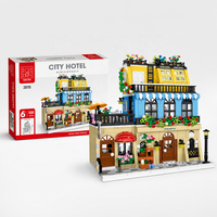 Ensemble de blocs de construction Hôtel Urbain, Modèles de Cafés et Scènes de Rue pour Magasins de Jouets, Boutiques d'Hobbies, Vendeurs en Ligne OEM Mondiaux