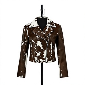 Chaqueta Bomber Ligera de Cuero Genuino para Mujer, con Forro de Piel, Impermeable, Cierre de Cremallera, Cuello Camisero - Product Image 1