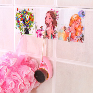 Home use, traceless <b>hooks</b>, street vendor supplies, creative bathroom and <b>kitchen</b> door <b>hooks</b>, printed transparent no-drill - Product Image 1