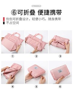 กระเป๋าสะพายไหล่ผู้หญิงขนาดใหญ่พับได้ ผ้าอ๊อกซ์ฟอร์ดกันน้ำ กระเป๋าถือผ้าอ๊อกซ์ฟอร์ดสำหรับเดินทาง - Product Image 4