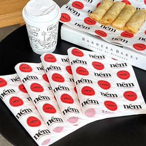 Custom Printed Logo Disposable Eco-Friendly Recyclable Tray Liner Food Grade PE Coated Grease Proof for <b>Spring</b> <b>Rolls</b> - Product Image 1