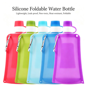 Botella de Agua Plegable de Silicona de 500 ml, a Prueba de Fugas, Portátil, para Viajes, Campamentos y Senderismo - Product Image 1