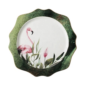 Platos de Cena para Bodas, Platos de Cerámica Personalizados, Vajilla de Porcelana, Platos Base con Diseño Floral - Product Image 3