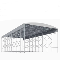 Tente mobile pare-soleil en acier sur roues pour événements, marchés et couverture de véhicules, abri de stationnement, protection solaire pour piscine, toit de piscine