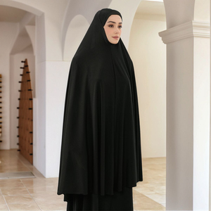 Đồng bằng khăn trùm đầu khăn choàng ngay lập tức cầu nguyện abaya phụ nữ hồi giáo bông khiêm tốn khimar hijab Stretch kaftan bán buôn - Product Image 3