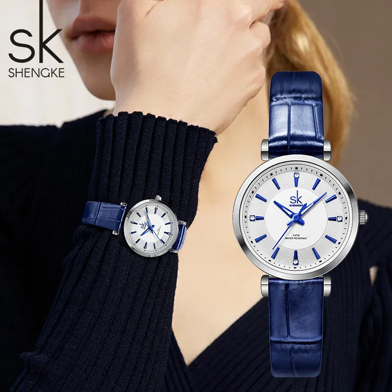 SK Montre Femme Minimalist Leather Watch Band Fashion Waterproof Watch Wholesale Brand Custom Wrist Quartz Women Watches