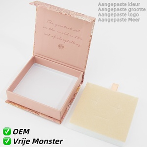 Boîte à bijoux de luxe personnalisable avec logo, emballage cadeau en papier rose pour bagues, boucles d'oreilles, bracelets, colliers - Product Image 2