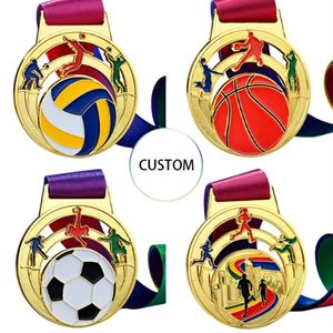 Vente en gros de médailles sportives personnalisées très demandées : médailles de football, de basketball, de course à pied, médailles d'or pour le sport, artisanat métallique - Product Image 1