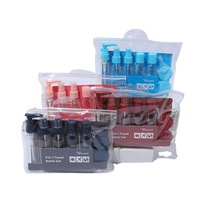 Livraison rapide populaire Kit de bocal de bouteille en plastique de voyage personnalisé de 9 pièces avec vaporisateur à pompe à lotion dans un sac en plastique