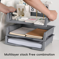 Organisateur de papier A4 empilable en plastique pour bureau, porte-documents en plastique pour bureau, plateau à documents pour bureau, prix d'usine