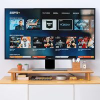 Étagère double pour moniteur en bambou, support de moniteur surélevé avec rangement sous le bureau pour fournitures de bureau, prend en charge les téléviseurs lourds