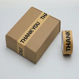 Самоактивируемая лента с логотипом на заказ, клейкая крафт-бумажная лента для упаковки, Транспортировочная лента на заказ