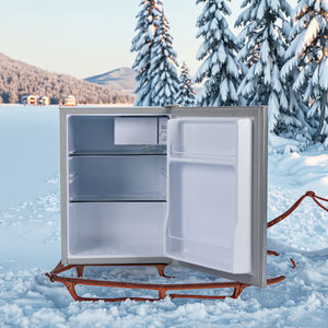 Portable <span class=keywords><strong>12</strong></span> volts DC petit réfrigérateur vertical 70L réfrigérateur de refroidissement par Air pour RV voiture ménage hôtel utilisation extérieure UK batterie solaire - Product Image 1