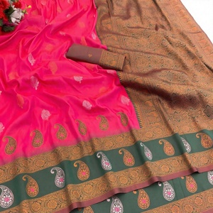 Blouse en Georgette Entièrement Brodée, Saree en Tulle à Paillettes avec Matière Polyester, Style Moderne Longueur Ras du Sol - Product Image 4