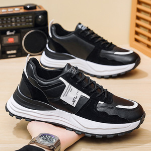 Chaussures de sport respirantes tendance pour hommes, à lacets, confortables pour la course et la marche, baskets décontractées à semelle épaisse pour hommes - Product Image 3