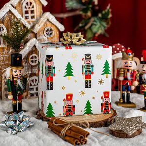 Nutcracker <b>Wrapping</b> <b>Paper</b> Roll 46.8 Sq Ft White Christmas Metallic Foil Decorative Gift Wrap - Product Image 5