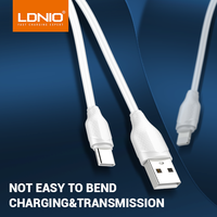 LDNIO LS371 Meilleures Ventes en Stock Câble de Charge et Synchronisation Rapide Téléphone USB vers Micro Type C 1m