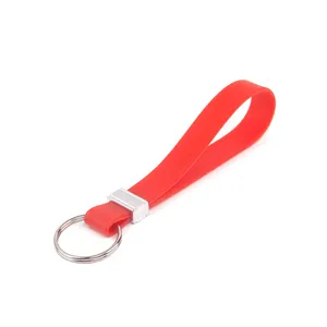 אופנה זול הסיליקון גומי צמיד Keyrings רך רכב מפתח מחזיק סיליקון Keychain