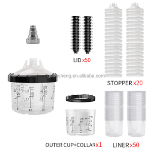 Gobelets en plastique jetables pour pistolets à peinture 200 ml, kit OEM avec gobelet de mélange pour la peinture - Product Image 2