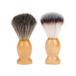 Brosse à raser pour homme, poils en nylon, manche en bois massif, brosse à mousse, 9,5 pouces - Product Image 1