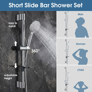 Ensemble de <span class=keywords><strong>douche</strong></span> coulissant en acier inoxydable 304 à montage <span class=keywords><strong>court</strong></span>, en blister, avec douchette à effet pluie réglable, pour salle de bain, vente en gros - Product Image 4
