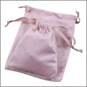 Sac cadeau de luxe en velours moelleux 10x14cm, pochette souple à cordon, sac de rangement portable pour colliers, cadeaux de mariage et d'entreprise - Product Image 3