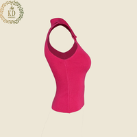 KD Fabricant de pulls en tricot personnalisé Tops Pull Col V Sans manches Moulante Ribknit Pull Gilet Femmes