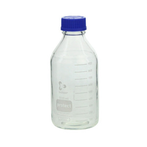 Bouteille à bouchon à vis enduit de sécurité Sibata 500 ml pour usage en laboratoire avec bouchon bleu - Product Image 3