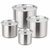Tutup Panci Stok Komersial Stainless Steel Multi-Kapasitas Model 06 Tebal untuk Restoran Hotel Dapur Penyimpanan Sup