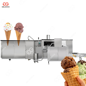 Fabricant de machines à cônes à glace miniatures en forme de gaufre, de type industriel automatisé, à gaz, pour la fabrication de cônes à glace roulés, de taille mini, pour les bouchées de glace - Product Image 1